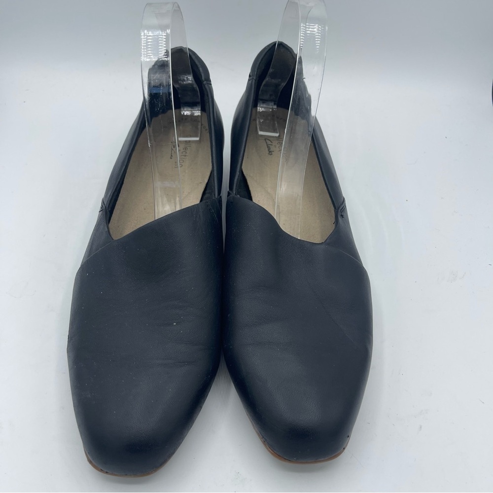 Clarks Women's Juliet Palm Loafer Size 11 Flat Slip On Shoe Black Leather Casual - Picture 4 of 6